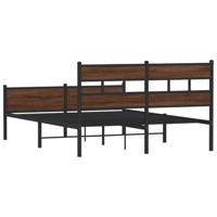 Bedframe zonder matras bewerkt hout bruin eikenkleur 140x200 cm - thumbnail