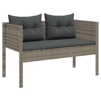 Tuinbankenset met kussen 6 pcs Grijs en Donkergrijs poly rattan