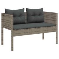 Tuinbankenset met kussen 6 pcs Grijs en Donkergrijs poly rattan - thumbnail