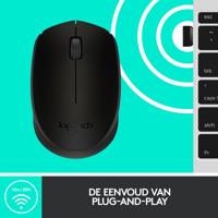 Logitech M171 Muis Draadloos, Radiografisch Optisch Zwart, Grijs 3 Toetsen 1000 dpi - thumbnail
