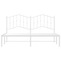 Bedframe met hoofdbord metaal wit 180x200 cm - thumbnail