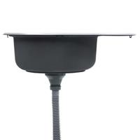 Gootsteen met afvoer en zwanenhals ovaal roestvrij staal - thumbnail