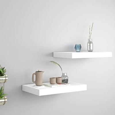 VidaXL Wandschappen zwevend 2 st 40x23,5x3,8 cm mdf wit