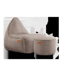 Canvas Lounge Chair & Pouf - thumbnail