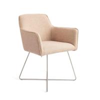 Jesper Home Eetkamerstoel 'Hofu' Cross Steel, kleur Wild Walnut - thumbnail