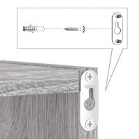 Wandrekken Kubus 2 st 30x15x30 cm grijs sonoma - thumbnail