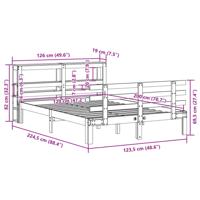 Bedframe met hoofdeinde zonder matras 120x200 cm wit - thumbnail