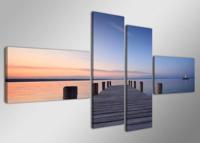 Schilderij - Steiger, Paars/Oranje, 160X70cm, 4luik - thumbnail