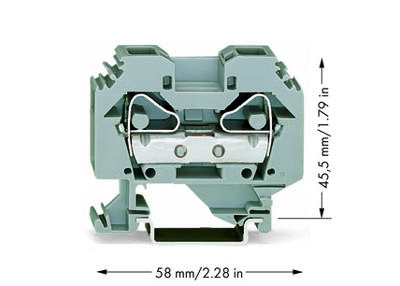 WAGO 283-101 Doorgangsklem 12 mm Spanveer Toewijzing: L Grijs 50 stuk(s)