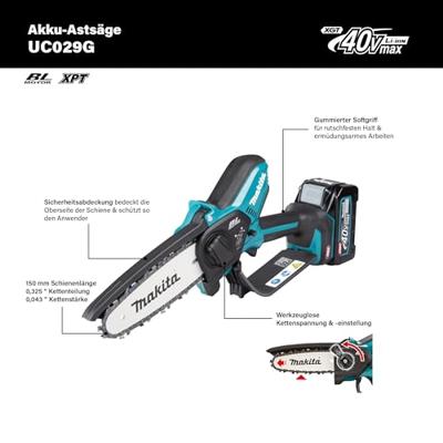 Makita uc029gz | xgt 40 v max snoeizaag | 15cm | zonder accu's en lader in doos - uc029gz