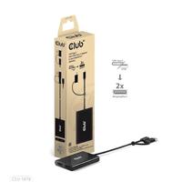 club3D USB-C Adapter [1x USB-C stekker, USB-A-stekker - 2x DisplayPort bus] CSV-1478 0.18 m - thumbnail