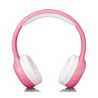 Lenco HPB-110 Bluetooth hoofdtelefoon voor kinderen, Bluetooth 5.0-85db, 250mAh, handsfree-functie, micro-USB, opvouwbaar, met stickers, roze effen - thumbnail
