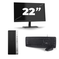 HP EliteDesk 800 G3 Micro Tower - Intel Core i5-6e Generatie - 8GB RAM - 256GB SSD - Windows 11 + 1x 22 inch Monitor - thumbnail