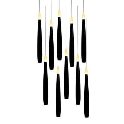 Anna&apos;s Collection LED zwevende kaars 3d flame 15 cm zwart 10 stuks