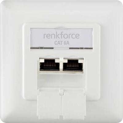 Renkforce Netwerkdoos Inbouw (in muur) Inzet CAT 6A 2 poorten Wit Renkforce Netwerkdoos Inbouw (in muur) Inzet CAT 6A 2 poorten Wit
