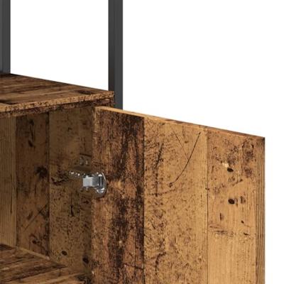 Dressoir 70x30x80 cm bewerkt hout oud houtkleurig