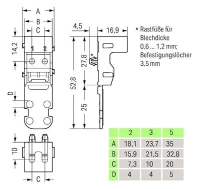 WAGO 221-512/000-004 Montagemateriaal 50 stuk(s)