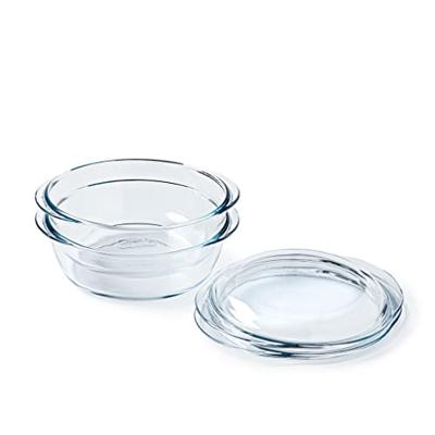Set van 2 ovenschalen - PYREX - Glas - Rond - 2,3 L