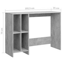 VidaXL Bureau 102,5x35x75 cm bewerkt hout betongrijs - thumbnail