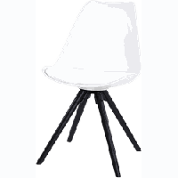 Essence Legno Eetkamerstoel Wit - Zwart Houten Onderstel - thumbnail