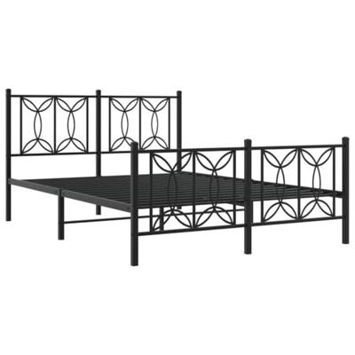 Bedframe met hoofd- en voeteneinde metaal zwart 135x190 cm Bedframe met hoofd- en voeteneinde metaal zwart 135x190 cm