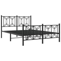 Bedframe met hoofd- en voeteneinde metaal zwart 135x190 cm - thumbnail
