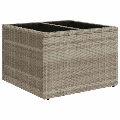 8-delige Loungeset met kussens poly rattan lichtgrijs