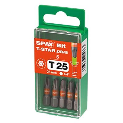 Spax schroefbit T-star Torx TX25 oranje (5st) Spax schroefbit T-star Torx TX25 oranje (5st)
