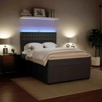 Boxspring met matras fluweel donkergrijs 140x190 cm - thumbnail