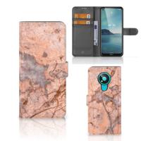Nokia 3.4 | Bookcase | Marmer Oranje - thumbnail