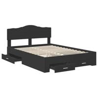 Bedframe met hoofdeinde Zwart 150 x 200 cm Bewerkt hout - thumbnail