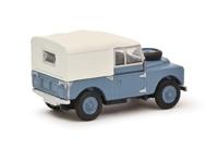Schuco 452670100 H0 Auto Land Rover 88 blauw met witte softtop - thumbnail