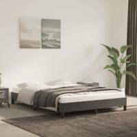 Bedframe zonder matras 140x200 cm fluweel donkergrijs - thumbnail