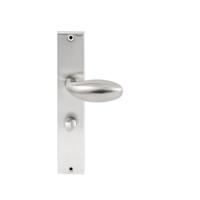 Hardbrass Knopkruk Golf op rechthoekig langschild WC63/8mm - RVS - thumbnail