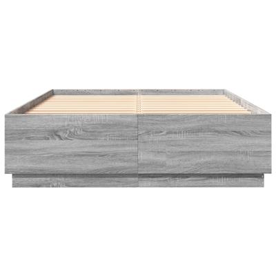 Bedframe met LED-verlichting grijs sonoma eiken 135x190 cm