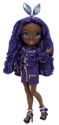 Rainbow High Krystal Bailey – indigo (donkerblauw-paarse) modepop met 2 complete mix & match-outfits en accessoires