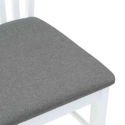 Eetkamerstoelen met kussens 2 st massief hout rubber wit Eetkamerstoelen met kussens 2 st massief hout rubber wit