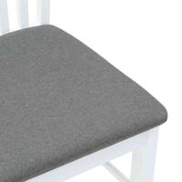 Eetkamerstoelen met kussens 2 st massief hout rubber wit - thumbnail