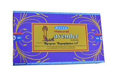 Satya Natural Lavender wierook stokjes 12 doosjes 15 gram per stuk Satya Natural Lavender wierook stokjes 12 doosjes 15 gram per stuk