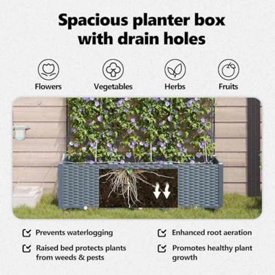 Tuin Bloempot 3 pcs Licht Grijs Staal Tuin Bloempot 3 pcs Licht Grijs Staal