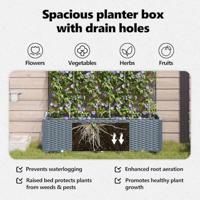 VidaXL Tuin bloempot 3 pcs licht grijs staal - thumbnail