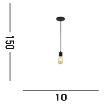 Searchlight Zwarte pendelSquiggle - 9661BK
