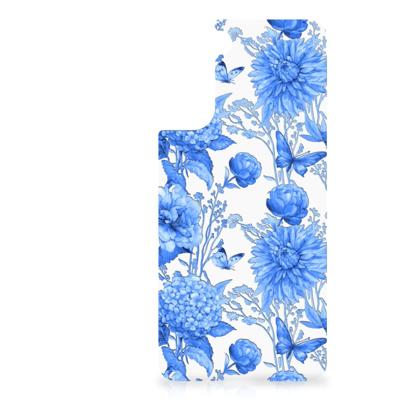 Bloemen Hoesje voor Samsung Galaxy S21 Plus Flowers Blue Bloemen Hoesje voor Samsung Galaxy S21 Plus Flowers Blue
