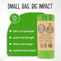 Eco Green Living Composteerbare afvalzakken 10 liter - 20 stuks - thumbnail