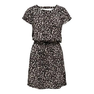 ONLY jurk met panterprint beige/ zwart ONLY jurk met panterprint beige/ zwart