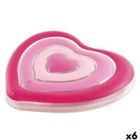 Opblaasbaar matras Intex Hart 135 x 155 x 25 cm Roze (6 Stuks) - thumbnail