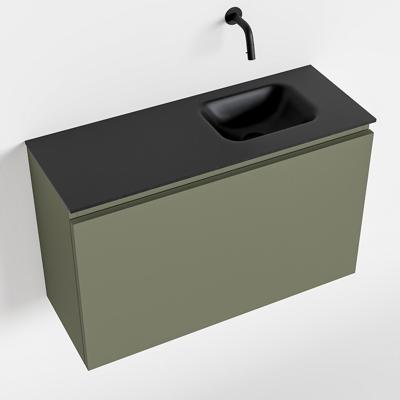 MONDIAZ OLAN 80cm toiletmeubel army. LEX wastafel urban rechts geen kraangat MONDIAZ OLAN 80cm toiletmeubel army. LEX wastafel urban rechts geen kraangat