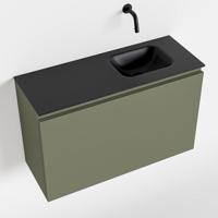 MONDIAZ OLAN 80cm toiletmeubel army. LEX wastafel urban rechts geen kraangat - thumbnail