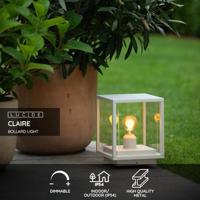 Lucide CLAIRE - Sokkellamp - 1xE27 - IP54 - Wit - thumbnail