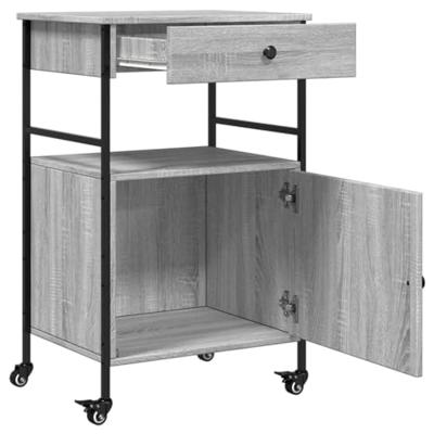 Keukentrolley 56x43x89,5 cm bewerkt hout grijs sonoma eiken